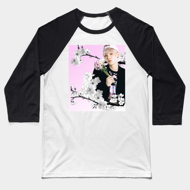 Flowerboy Yoongi | BTS Baseball T-Shirt by ichigobunny